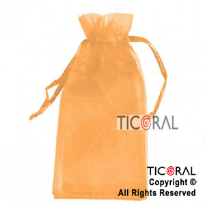 BOLSA NARANJA ORGANZA 25X15CM HS2628-4 x 1